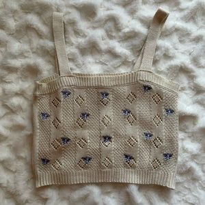 pink rose brand knit cropped top